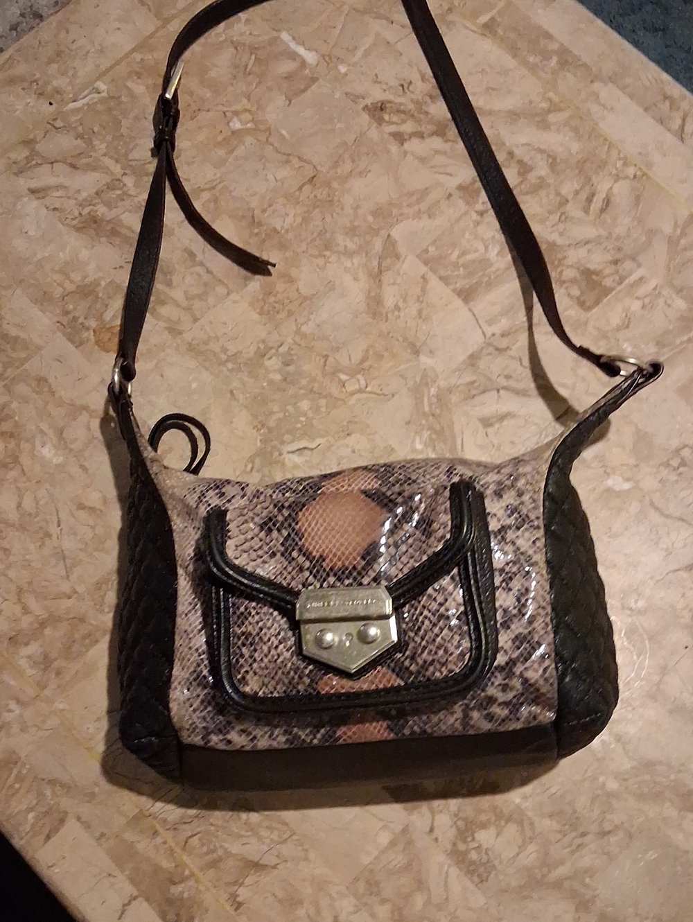 Aimee Kestenberg Animal Print Shoulder Bag in Brown & Black